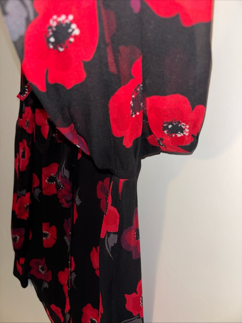 Kate Spade Medium Poppy Chiffon Bow Silk Top Sheer Sleeve Feminine Romantic - Picture 3 of 11